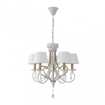Distribuidor - Lâmpadas Diversas | Lâmpadas Clássicas | LAMPARA CRASAS 5XE14 BLANCO/ORO REGX54X54 CM Ref: 151555075